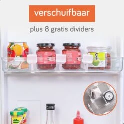 Lenx - Transparante Koelkast Organizer - Set Van 2 - Extra Lade In Koelkast - Bakjes - Doorzichtig Met Scheiding Tot 8 Vakjes - Verstelbaar - Incl. 8 Dividers - BPA Vrij -Thuisopslag 1200x1200 771