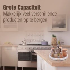 Draaiplateau Badkamer Accessoires Opbergrek Kruidenrek Plateau 1 - Keukenrek - Keuken Organizers - Koelkast Organiser Staand - Aanrecht Rek - Lazy Susan - Keukenkastorganizers - Kruidencarrousel - Rond - Draaischijf - Kruiden Organizer - Draaibaar -Thuisopslag 1200x1200 791
