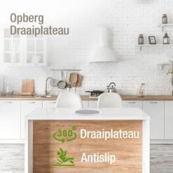 Draaiplateau Badkamer Accessoires Opbergrek Kruidenrek Plateau 1 - Keukenrek - Keuken Organizers - Koelkast Organiser Staand - Aanrecht Rek - Lazy Susan - Keukenkastorganizers - Kruidencarrousel - Rond - Draaischijf - Kruiden Organizer - Draaibaar -Thuisopslag 1200x1200 792