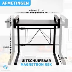 Fleau Home Uitschuifbaar Magnetron Rek - Keukenkast Organizer - Aanrecht Organiser - Ovenkast - Magnetronkast - Keukenrek -Thuisopslag 1200x1200 818