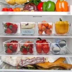 Kurtzy Keuken Koelkast & Kast Opslag Trays (8 Pak) – 20cm In Lengte – Helder Plastic Koelkast Trommels – Badkamer, Berging, Lade, Diepvries En Huis Opslag Organiser Containers -Thuisopslag 1200x1200 843