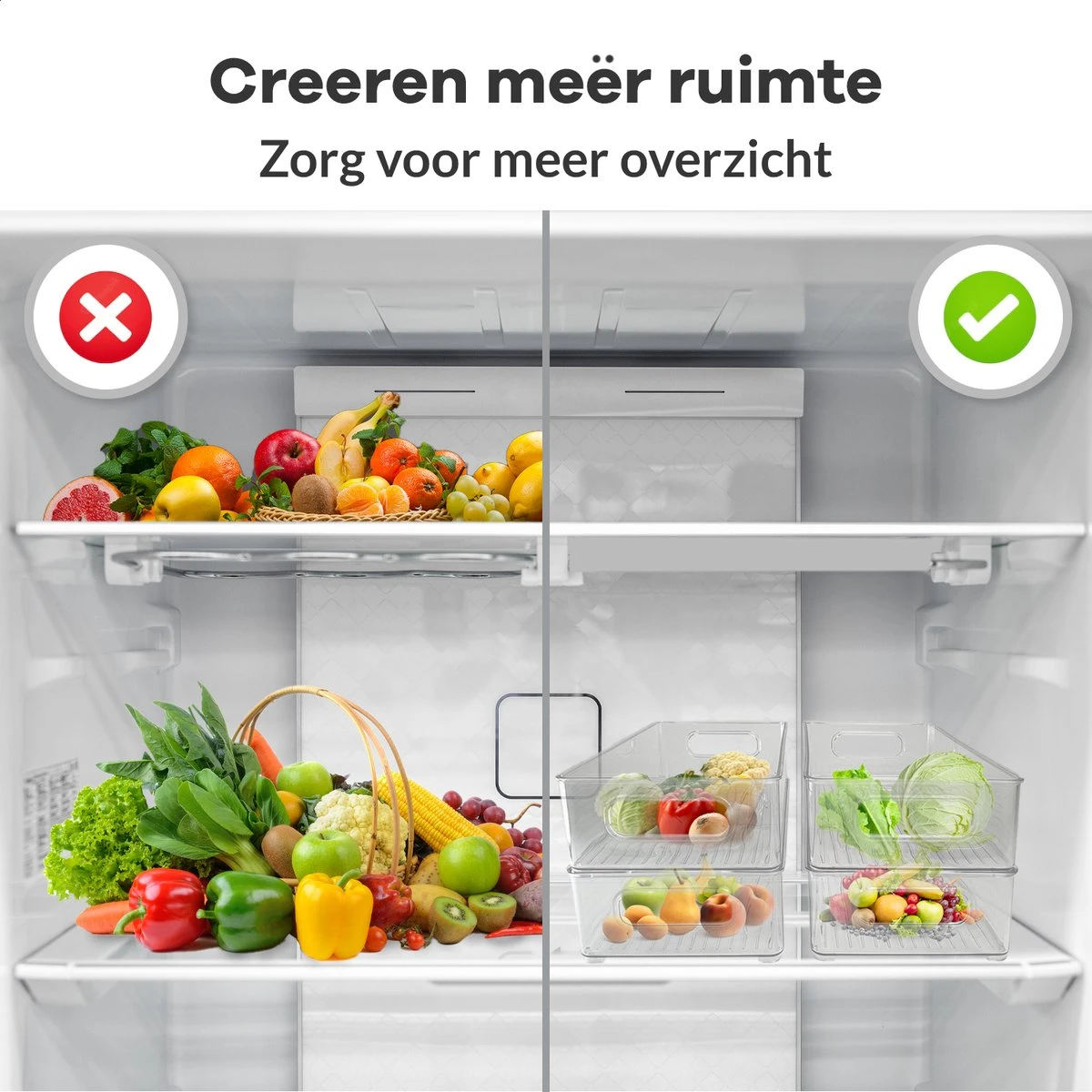 Box Me - Koelkast Organizer - 8 Stuks - Organizer Bakjes - Bakjes - Opberg Bakjes - Plastic Bakjes 4 Box Me - Koelkast Organizer - 8 Stuks - Organizer Bakjes - Bakjes - Opberg Bakjes - Plastic Bakjes - Afbeelding 2