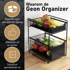 GEON - Gootsteenkast Organizer - Keukenkast Organizer - Gootsteenrek - Badkamer Organizer - Zwart/Wit 16 GEON - Gootsteenkast Organizer - Keukenkast Organizer - Gootsteenrek - Badkamer Organizer - Zwart/Wit -Thuisopslag 1200x1200 910