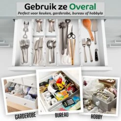 Ecowize Luxe Lade Organizer - Ladeverdeler Verstelbaar 100% Natuurlijk Bamboe - Set Van 4 Ladeverdelers, Uitschuifbaar (43cm Tot 56cm) - Eenvoudig Te Installeren Lade Verdeler Organizer Bakjes - Duurzaam Cadeau - Grijs/Wit/Natuur 12 Ecowize Luxe Lade Organizer - Ladeverdeler Verstelbaar 100% Natuurlijk Bamboe - Set Van 4 Ladeverdelers, Uitschuifbaar (43cm Tot 56cm) - Eenvoudig Te Installeren Lade Verdeler Organizer Bakjes - Duurzaam Cadeau - Grijs/Wit/Natuur -Thuisopslag 1200x1200 931