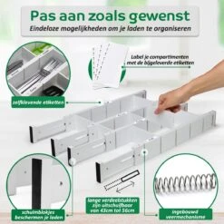 Ecowize Luxe Lade Organizer - Ladeverdeler Verstelbaar 100% Natuurlijk Bamboe - Set Van 4 Ladeverdelers, Uitschuifbaar (43cm Tot 56cm) - Eenvoudig Te Installeren Lade Verdeler Organizer Bakjes - Duurzaam Cadeau - Grijs/Wit/Natuur 13 Ecowize Luxe Lade Organizer - Ladeverdeler Verstelbaar 100% Natuurlijk Bamboe - Set Van 4 Ladeverdelers, Uitschuifbaar (43cm Tot 56cm) - Eenvoudig Te Installeren Lade Verdeler Organizer Bakjes - Duurzaam Cadeau - Grijs/Wit/Natuur -Thuisopslag 1200x1200 932