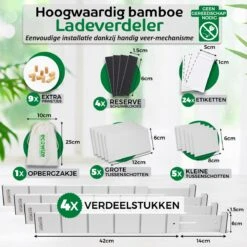 Ecowize Luxe Lade Organizer - Ladeverdeler Verstelbaar 100% Natuurlijk Bamboe - Set Van 4 Ladeverdelers, Uitschuifbaar (43cm Tot 56cm) - Eenvoudig Te Installeren Lade Verdeler Organizer Bakjes - Duurzaam Cadeau - Grijs/Wit/Natuur 14 Ecowize Luxe Lade Organizer - Ladeverdeler Verstelbaar 100% Natuurlijk Bamboe - Set Van 4 Ladeverdelers, Uitschuifbaar (43cm Tot 56cm) - Eenvoudig Te Installeren Lade Verdeler Organizer Bakjes - Duurzaam Cadeau - Grijs/Wit/Natuur -Thuisopslag 1200x1200 933