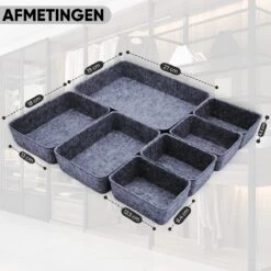 Lade Organizer - Ladeverdeler - Organizer Bureau - Lade Bakjes - Opbergbakjes - Mandjes - Make Up Bakjes - Lade Verdeler - Opberg Mandjes - Opbergmand - Donkergrijs -Thuisopslag 1200x1200 935