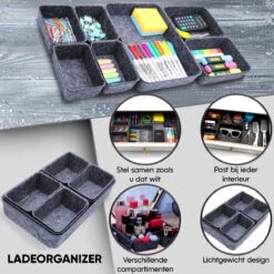 Lade Organizer - Ladeverdeler - Organizer Bureau - Lade Bakjes - Opbergbakjes - Mandjes - Make Up Bakjes - Lade Verdeler - Opberg Mandjes - Opbergmand - Donkergrijs -Thuisopslag 1200x1200 937