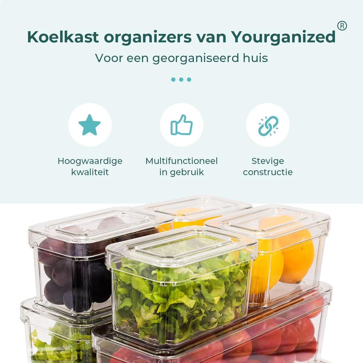 Yourganized Koelkast Organizer - Set Van 7 - Keuken Organizers - Lade Organizer 10 Yourganized Koelkast Organizer - Set Van 7 - Keuken Organizers - Lade Organizer - Afbeelding 8