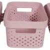 Curver Infinity Dots Opbergmanden - 4.5L - 3 Stuks - Roze - Recycled Kunststof - Opbergmandjes
