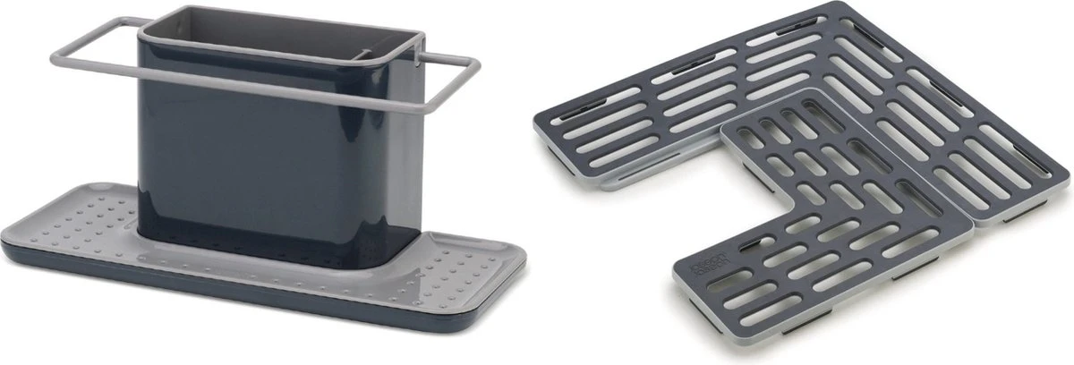 Joseph Joseph Gootsteenorganiser En Gootsteenmat Set - Grijs - Twee Stuks 3 Joseph Joseph Gootsteenorganiser En Gootsteenmat Set - Grijs - Twee Stuks