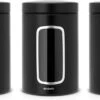 Brabantia Voorraadbussen - 1,4 L - Matt Black - 3 Stuks - Met Venster -Thuisopslag 1200x607