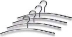 4x Zilveren RVS Kapstok/garderobe Jassen Hangers 44 Cm - Zeller - Huis/wonen Benodigdheden - Jassenhangers - Kledinghangers Voor Kapstokken/garderobes