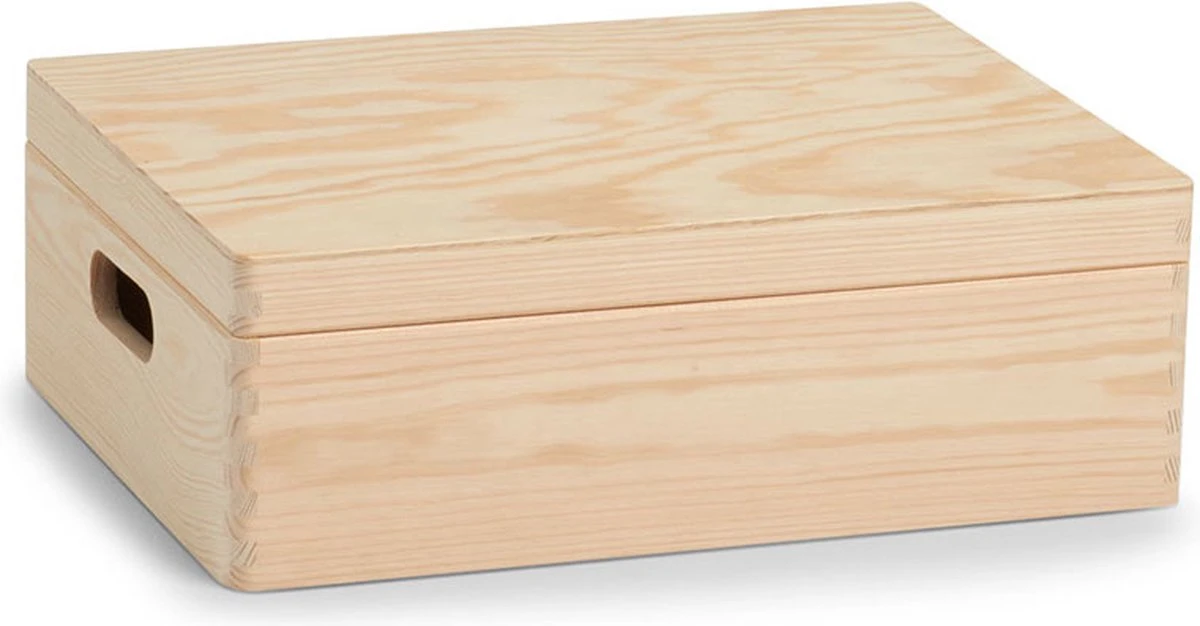 Zeller Present Houten Kist 40x30x14 Cm Met Deksel - Medium - Laag - Met Deksel & Duurzaam 3 Zeller Present Houten Kist 40x30x14 Cm Met Deksel - Medium - Laag - Met Deksel & Duurzaam