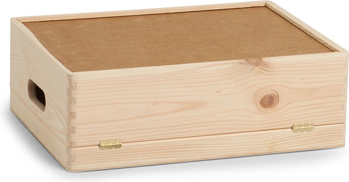 Zeller Present Houten Kist 40x30x14 Cm Met Deksel - Medium - Laag - Met Deksel & Duurzaam 7 Zeller Present Houten Kist 40x30x14 Cm Met Deksel - Medium - Laag - Met Deksel & Duurzaam - Afbeelding 5