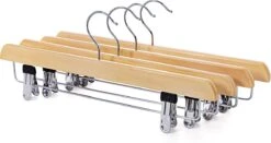 Hoppa! 8 X Houten Kledinghangers Broekhangers Broekhangers Voor Broekrokken Skid-proof Gemaakt Van Shimmy Hout 35.5 Cm