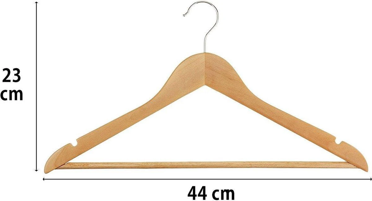 Merkloos 30 Houten Kledinghangers - Kleerhanger Met Inkeping En Broeklat - Metalen Haak - Dames/Heren/Volwassenen - Bruin - 30 Stuks 4 Merkloos 30 Houten Kledinghangers - Kleerhanger Met Inkeping En Broeklat - Metalen Haak - Dames/Heren/Volwassenen - Bruin - 30 Stuks - Afbeelding 2