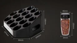 Merkloos Decopatent® Kruidenrek Incl. 16 Glazen Kruiden Potjes - Rvs Strooideksel - Staand Kruiden & Specerijen Rek - Kruidenpotjes Glas -Thuisopslag 1200x669 1