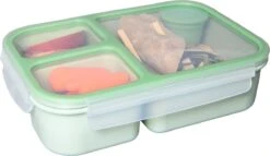 Lock&Lock Lunchbox - Bento Box - Salade Lunchbox - Met 3 Compartimenten - Met Dressing/Saus Bakje - Volwassenen En Kinderen - To Go - Lekvrij - BPA Vrij - 1,5 Liter - Groen -Thuisopslag 1200x694 1