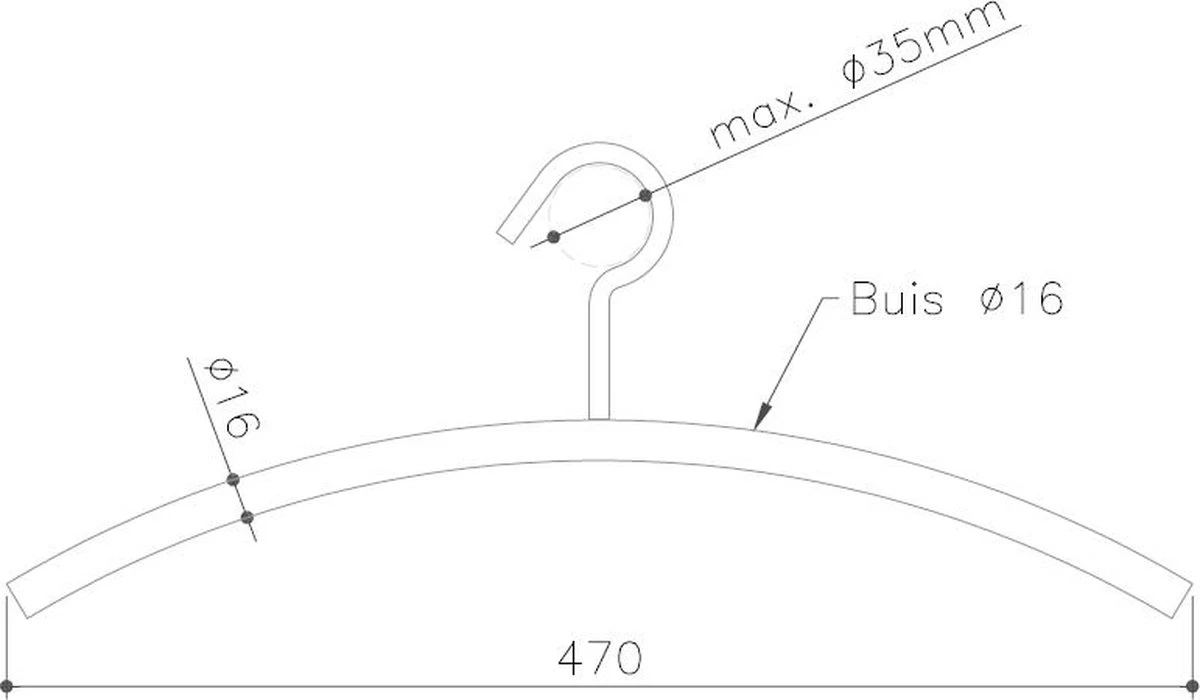 10x Kledinghanger 16mm, Open Oog, RVS-304, Zwart 4 10x Kledinghanger 16mm, Open Oog, RVS-304, Zwart - Afbeelding 2