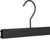 [Set Van 5] Luxe Massief Houten Mat Zwarte Broekhangers / Knijperhangers Met 4mm Dikke Zwarte Haak En Zwart Metalen Knijpers, Perfect Voor Rokken, Broeken, Shorts En Accessoires -Thuisopslag 1200x711 2