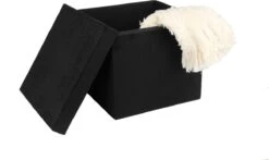 Oliva's - Opbergbox - Opbergmand Met Deksel - Opbergdoos - Opberg Poef - Set Van 2 Stuks - Velvet Ribstof - Zwart -Thuisopslag 1200x713 3