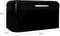 QUVIO Broodtrommel - Brooddoos - Brood Bewaren - Vershouddoos Voor Brood - Brooddoos - Klepdeksel - Scharnierdeksel - Zwart - Ijzer - 9,5 Liter Inhoud - 20 X 30 X 16 Cm -Thuisopslag 1200x715