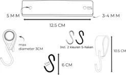 Brute Strength - Leren S-haak Hangers - Zwart - 2 Stuks - 12,5 X 2,5 Cm – Zwart Zilver – Leer - Handdoekhaakjes - Ophanghaken – Kapstokhaak -Thuisopslag 1200x720 19