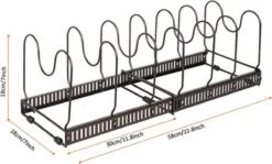 Golden Keuken Kookgerei Pan Pot Deksel Organizer- Rack Keuken Pan Organizer- Totaal 7 Verstelbare Compartimenten-Pannenrek-Kitchary Keukenrek-Zwart -Thuisopslag 1200x725