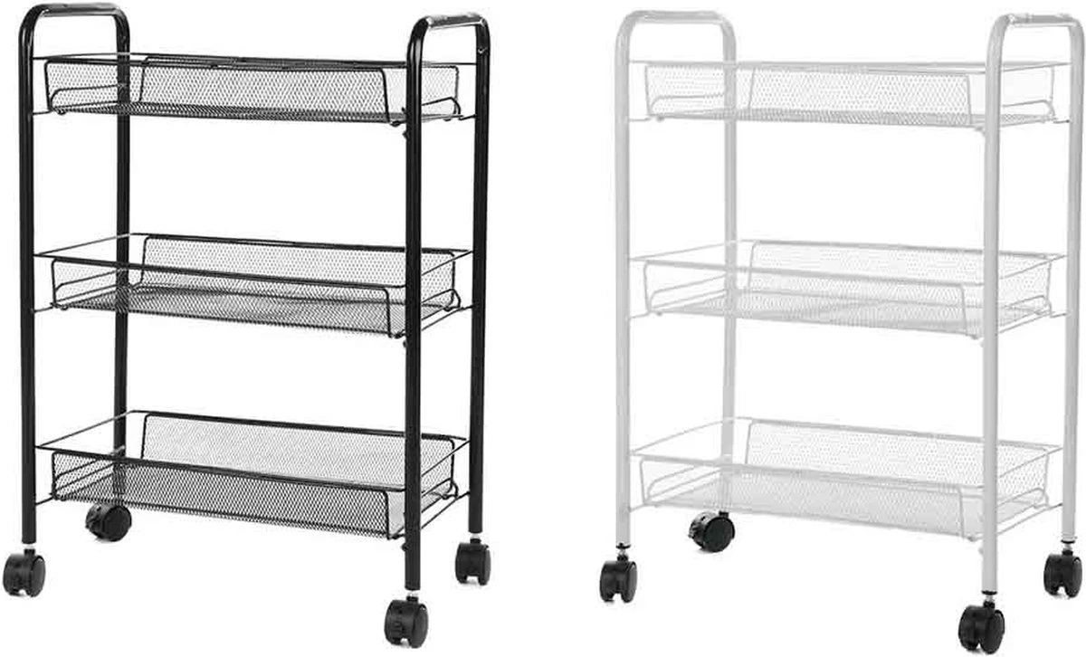 Buxibo Opbergrek 3 Laags Op Wieltjes Met Vakken - Keukentrolley Op Wielen - Badkamer/Keuken/Kamer Opbergrek - Nisrek - 45cmx37cmx63cm - Zwart 13 Buxibo Opbergrek 3 Laags Op Wieltjes Met Vakken - Keukentrolley Op Wielen - Badkamer/Keuken/Kamer Opbergrek - Nisrek - 45cmx37cmx63cm - Zwart - Afbeelding 11