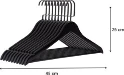 Eleganca Luxe Kleerhangers – Kledinghangers – Garderobehangers – Kledinghangers Voor In De Kast – Hout – 45 Cm – 15 Stuks – Zwart -Thuisopslag 1200x734 4