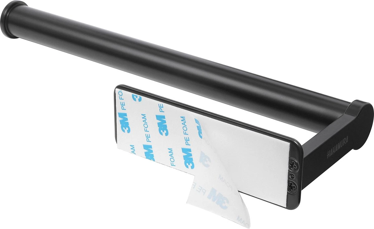 Hanamura Keukenrolhouder - Zelfklevend - Hangend - Zwart 7 Hanamura Keukenrolhouder - Zelfklevend - Hangend - Zwart - Afbeelding 5