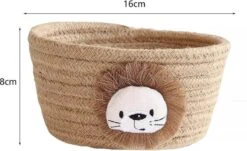 Opbergmand Kinderkamer Katoenen Speelgoed Mandje Babykamer Riet Geweven Decoratie Dierenkop Leeuw -Thuisopslag 1200x736 2