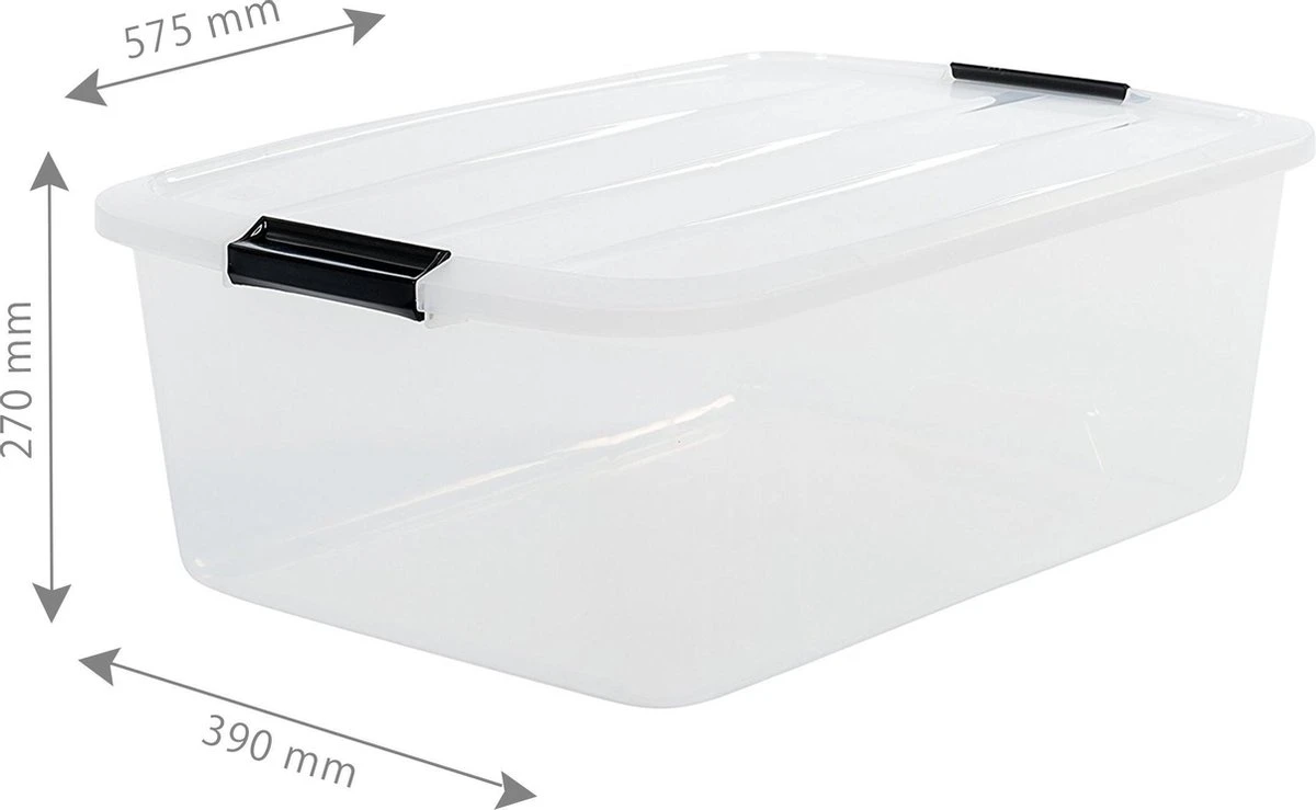 IRIS Topbox Opbergbox - 30 L - Kunststof - 3 Stuks - Transparant 5 IRIS Topbox Opbergbox - 30 L - Kunststof - 3 Stuks - Transparant - Afbeelding 3