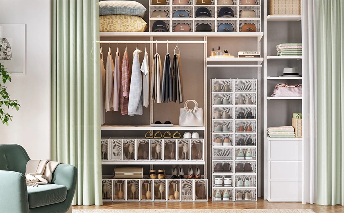 Merkloos Premium Schoenen Opbergsysteem Set Van 18 - Schoenenbox Tot Maat 44 - Schoenen Organizer Doorzichtig - Organizer Kleding - Kast Organizer - Lade Organizer 4 Merkloos Premium Schoenen Opbergsysteem Set Van 18 - Schoenenbox Tot Maat 44 - Schoenen Organizer Doorzichtig - Organizer Kleding - Kast Organizer - Lade Organizer - Afbeelding 2