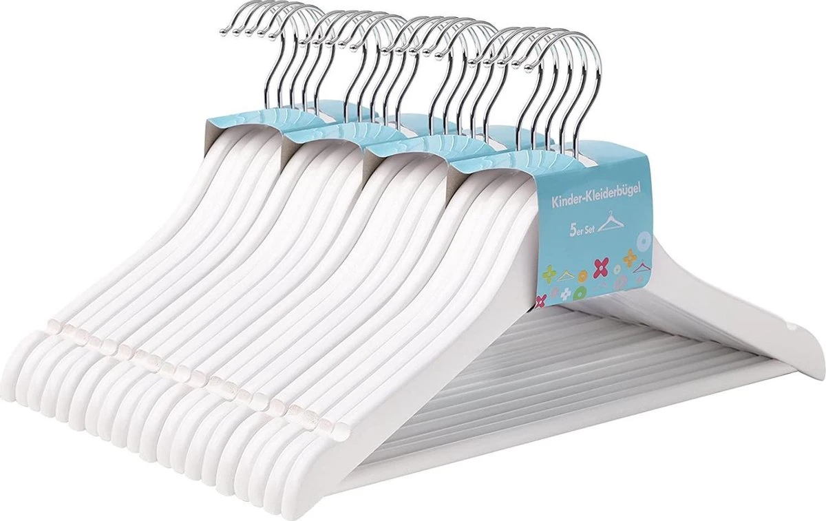 Hoppa! Kinder-kleerhanger - 20 Stuks - 360 Graden Draaibare Haak - Wit - 35 Cm 3 Hoppa! Kinder-kleerhanger - 20 Stuks - 360 Graden Draaibare Haak - Wit - 35 Cm