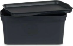 Opbergbak Met Deksel Antraciet Plastic (21 X 14,2 X 32 Cm) -Thuisopslag 1200x759 4