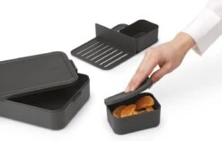 Brabantia Make & Take Bento Lunchbox Incl Bentobox - Large - Kunststof - Dark Grey -Thuisopslag 1200x762