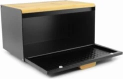 Luxe Broodtrommel Zwart Met Bamboe - Brood Bewaardoos - 36x21x21CM - Rechthoekig -Thuisopslag 1200x770