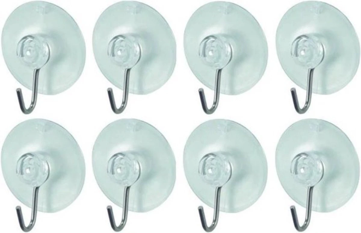 Premium Zuignap Haakjes - 8 Stuks - 3cm Diameter - Ophanghaakjes - Ophanghaken - Badkamerhaken - Keukenhaken 3 Premium Zuignap Haakjes - 8 Stuks - 3cm Diameter - Ophanghaakjes - Ophanghaken - Badkamerhaken - Keukenhaken