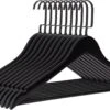 Eleganca Luxe Kleerhangers – Kledinghangers – Garderobehangers – Kledinghangers Voor In De Kast – Hout – 45 Cm – 15 Stuks – Zwart -Thuisopslag 1200x774