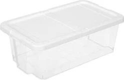 Trend24 Opbergboxen - Opbergbox Met Deksel - Opbergdozen - Opbergboxen Kunststof Met Deksel - 12,5 X 34,5 X 19,5 Cm - Set Van 12 Stuks - Wit - Transparant -Thuisopslag 1200x776 2