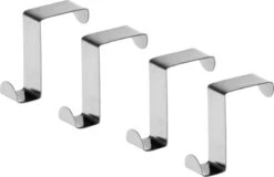 Banzaa Deurhaak RVS Set - 4 Stuks Voor Ophangen Zonder Te Schroeven | Roestvrijstaal | Kapstokken | Deurhaken | Ophanghaak | Deur Haken