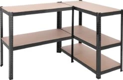 IN.HOMEXL - Alfonso - Stellingkast - Opbergrek - 5 Planken - 875 Kg Draagkracht - 180x90x40 Cm - Metaal/MDF - RVS - Zwart -Thuisopslag 1200x781 2