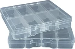 3BMT Opbergdoos - Sorteerdoos 2 X 8 Vakjes - Transparant - 12,5 X 11 Cm