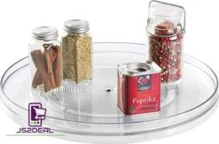 Draaiplateau Transparant ⌀ 27cm Lage Rand 4,5cm - Keuken Organisator - Kruiden Draaiplateau - Badkamer Organisator - Lazy Susan -Thuisopslag 1200x792 3