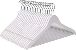 Merkloos Kleding Hangers - Hout - Wit - 40 Stuks