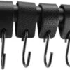 Brute Strength - Leren S-haak Hangers - Zwart - 4 Stuks - 12,5 X 2,5 Cm – Zwart Zilver – Leer - Handdoekhaakjes - Ophanghaken – Kapstokhaak -Thuisopslag 1200x792 7