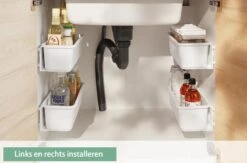 Melili Keukenkastorganizer - Schuiflade Keukenkast -Schuifkast - Ladekast - Keuken Organizer - Schuifkast Mand - Organizer Lade - Keukenhulpjes - 2 Stuk -wit -Thuisopslag 1200x794 3