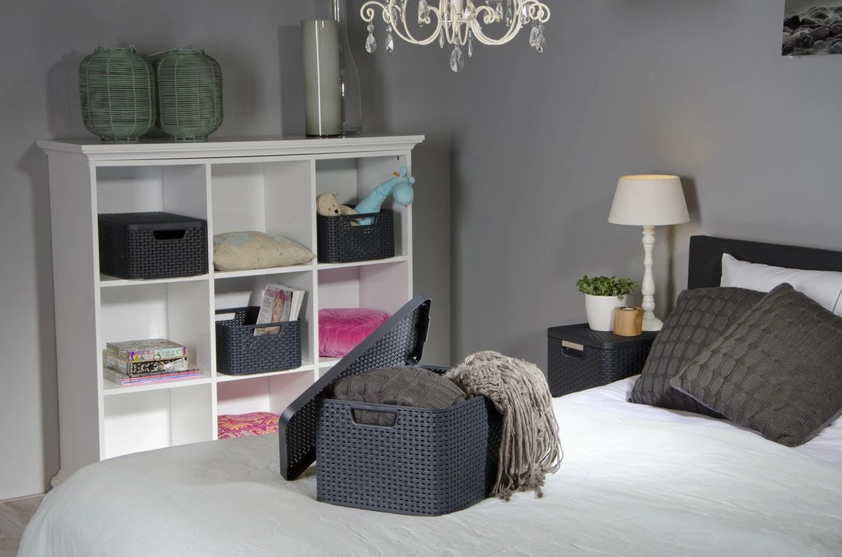 Curver Style Mand L - 30L - Antraciet Met Deksel 7 Curver Style Mand L - 30L - Antraciet Met Deksel - Afbeelding 5